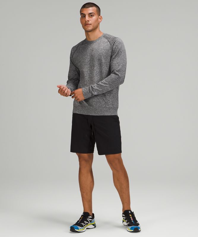 Sudadera con Capucha Lululemon Engineered Warmth Long Sleeve Crew Hombre Negros Blancos | 92736-FBDM