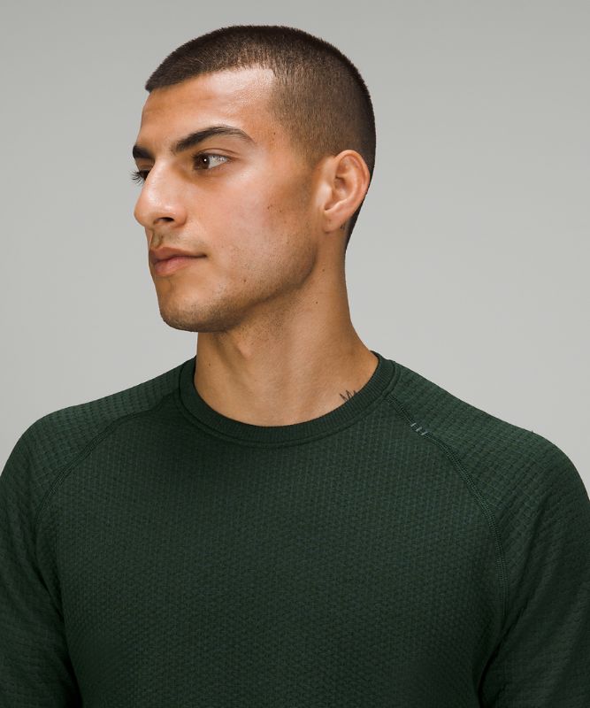 Sudadera con Capucha Lululemon Engineered Warmth Long Sleeve Crew Hombre Verdes Verdes | 95681-TWVO