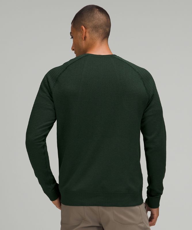 Sudadera con Capucha Lululemon Engineered Warmth Long Sleeve Crew Hombre Verdes Verdes | 95681-TWVO