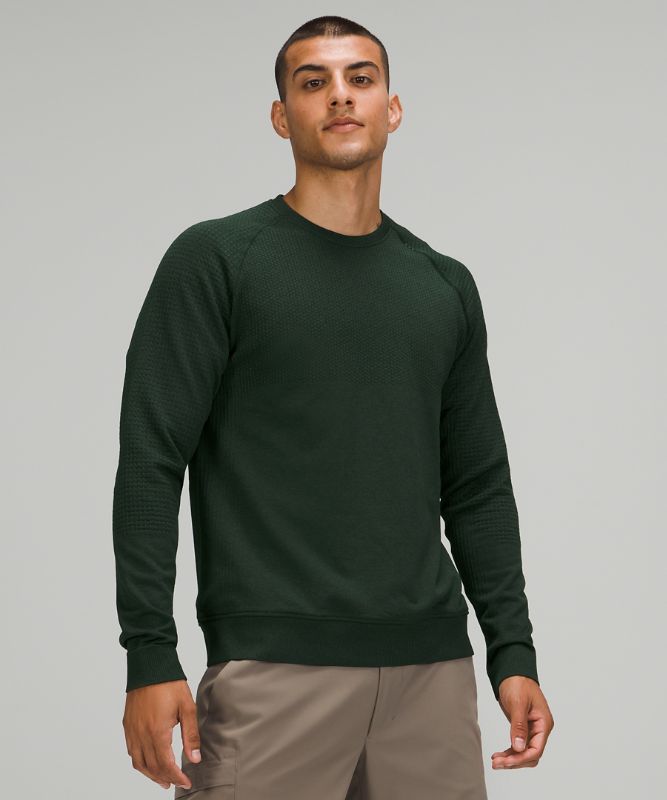 Sudadera con Capucha Lululemon Engineered Warmth Long Sleeve Crew Hombre Verdes Verdes | 95681-TWVO