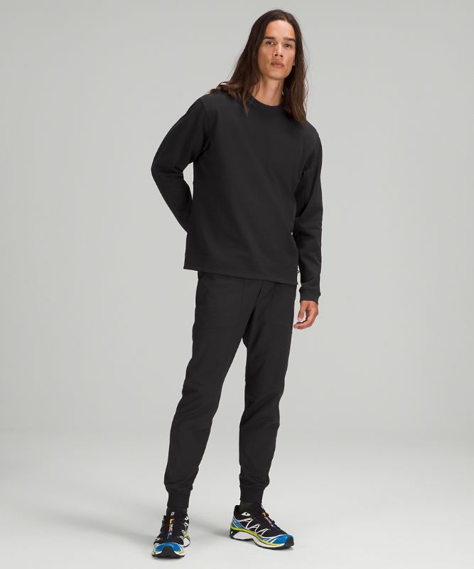 Sudadera con Capucha Lululemon French Terry Oversized Long Sleeve Crew Hombre Negros | 08267-KFUM