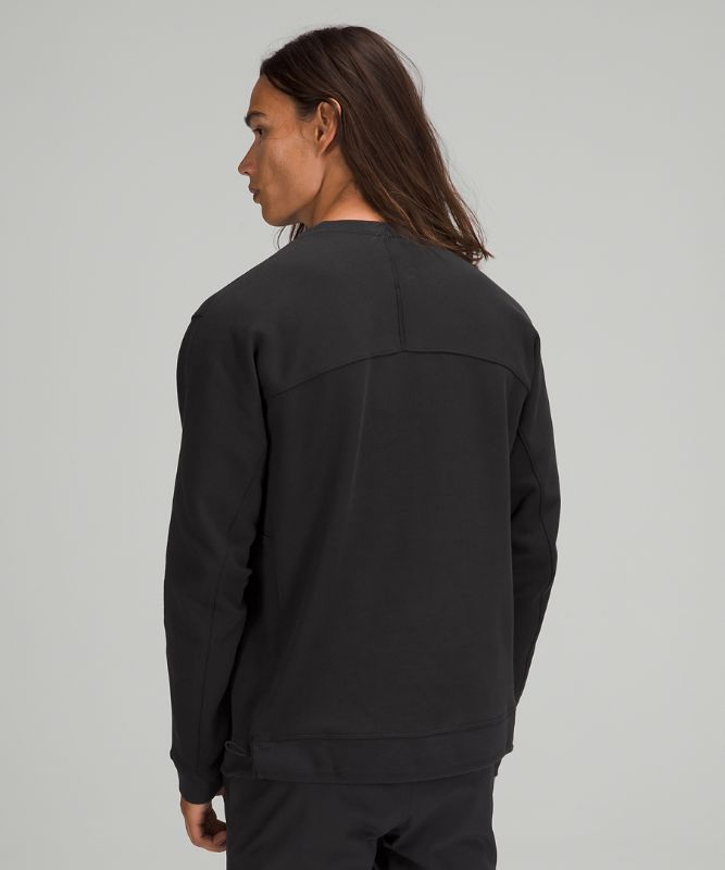 Sudadera con Capucha Lululemon French Terry Oversized Long Sleeve Crew Hombre Negros | 08267-KFUM