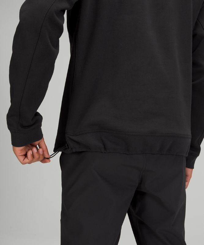 Sudadera con Capucha Lululemon French Terry Oversized Long Sleeve Crew Hombre Negros | 08267-KFUM