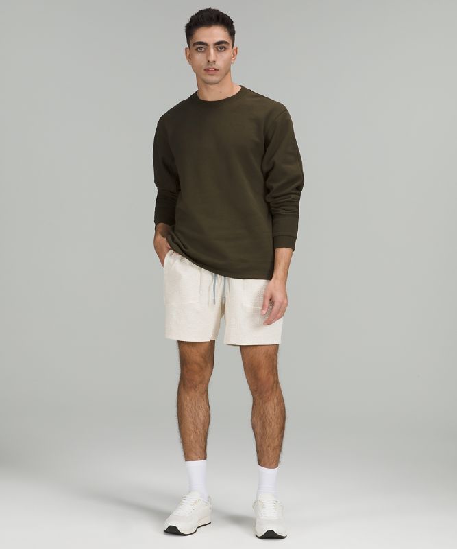 Sudadera con Capucha Lululemon French Terry Oversized Long Sleeve Crew Hombre Verde Oliva Oscuro | 69475-OHEX