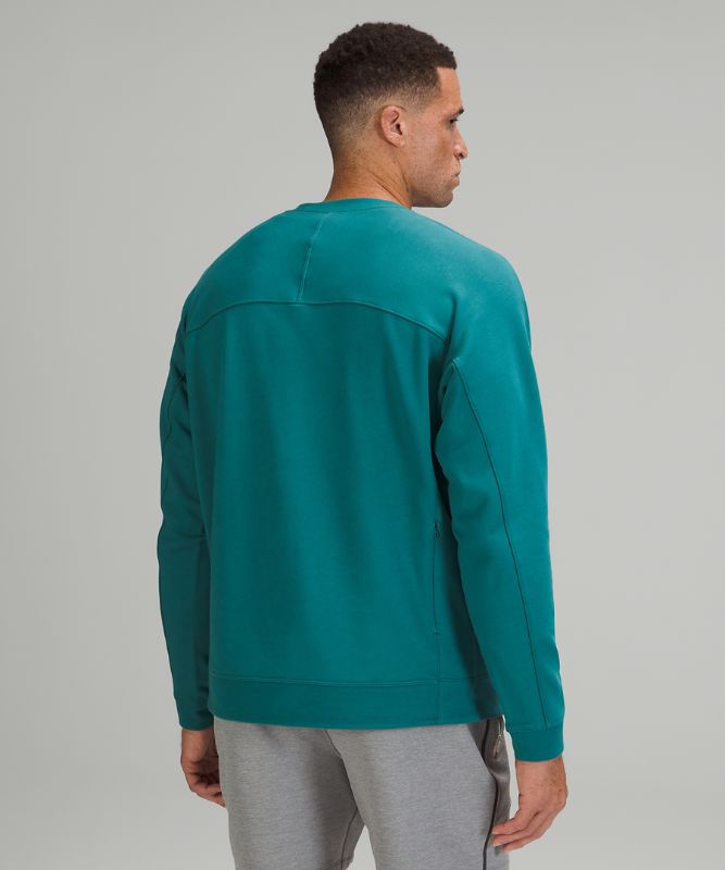 Sudadera con Capucha Lululemon French Terry Oversized Long Sleeve Crew Hombre Azules | 40957-TUJI