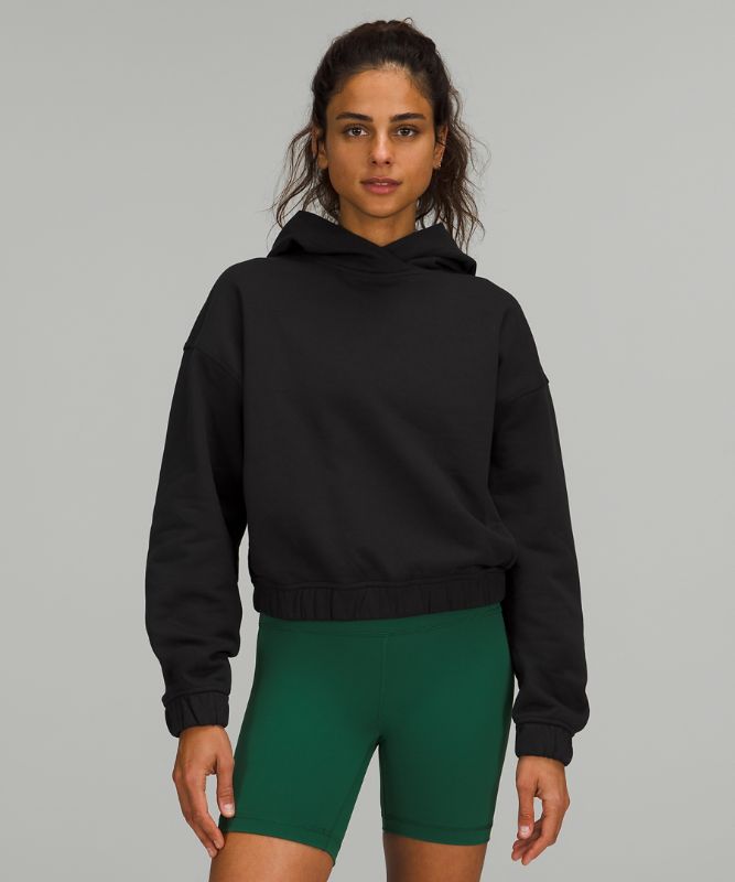 Sudadera con Capucha Lululemon Relaxed Cropped Mujer Negros | 95632-HZCB