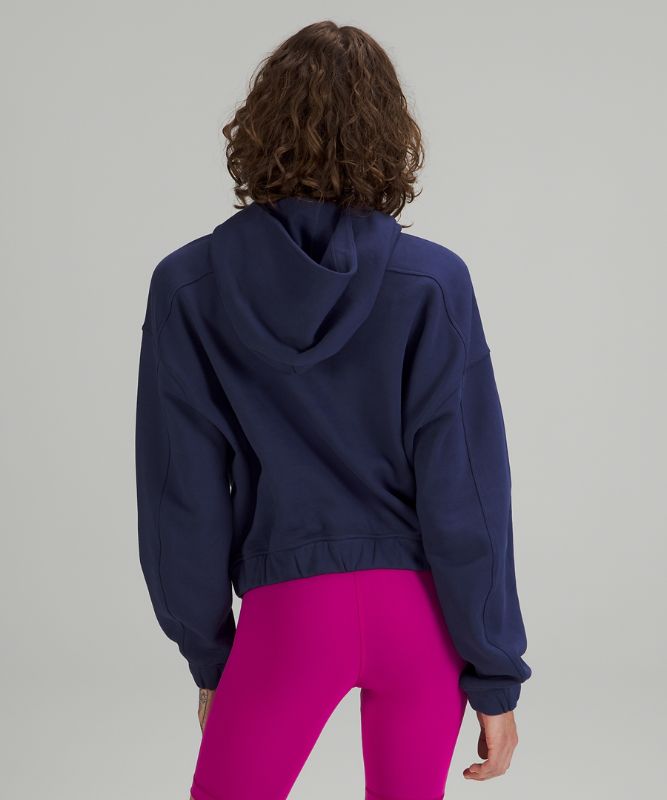 Sudadera con Capucha Lululemon Relaxed Cropped Mujer Night Sea | 19350-BKWZ