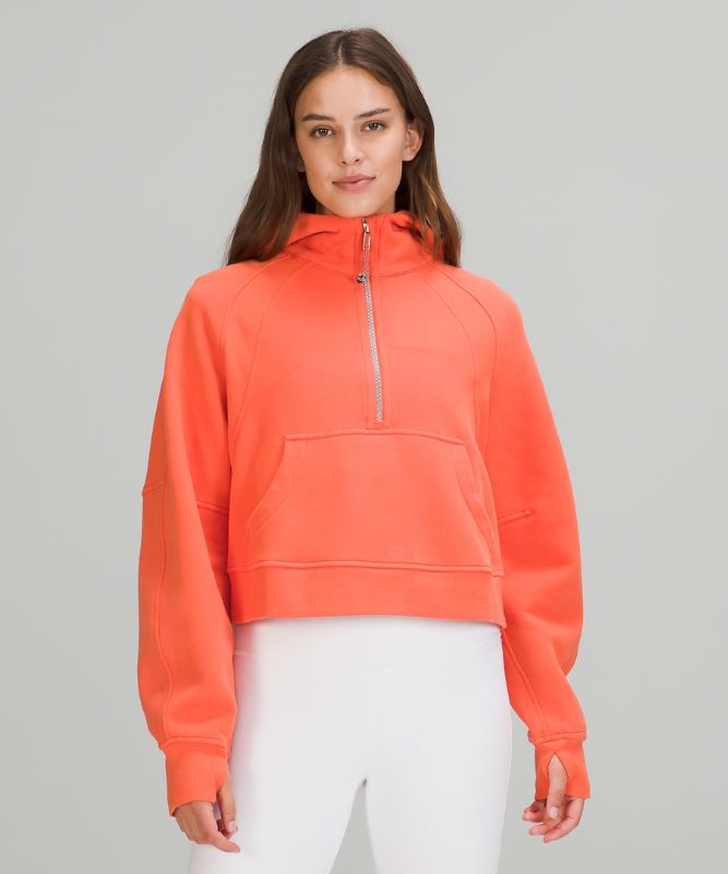 Sudadera con Capucha Lululemon Scuba Oversized 1/2 Zip Mujer Coral | 43915-JPZT