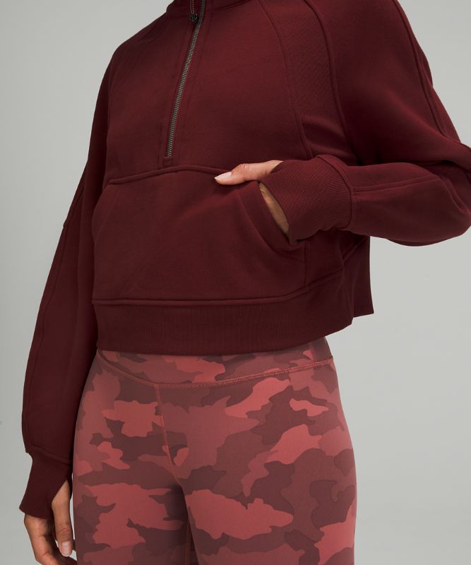 Sudadera con Capucha Lululemon Scuba Oversized 1/2 Zip Mujer Rojos Vino | 84791-ECVD