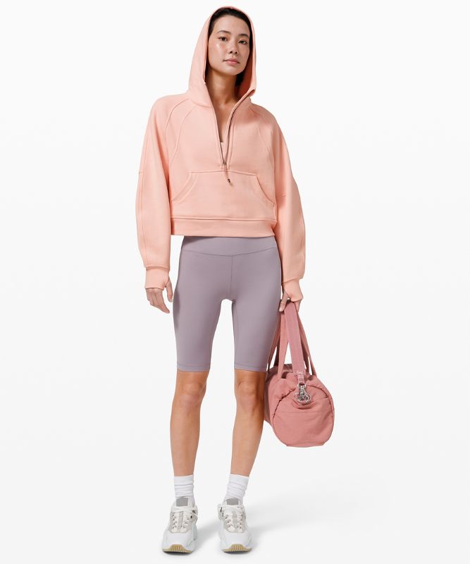 Sudadera con Capucha Lululemon Scuba Oversized Half-Zip Mujer Rosas Blancos | 95372-ORDM