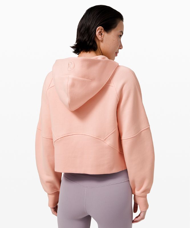 Sudadera con Capucha Lululemon Scuba Oversized Half-Zip Mujer Rosas Blancos | 95372-ORDM