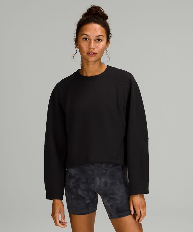 Sudaderas Lululemon AirWrap Modal Crew Online Only Mujer Negros | 47283-IUZA