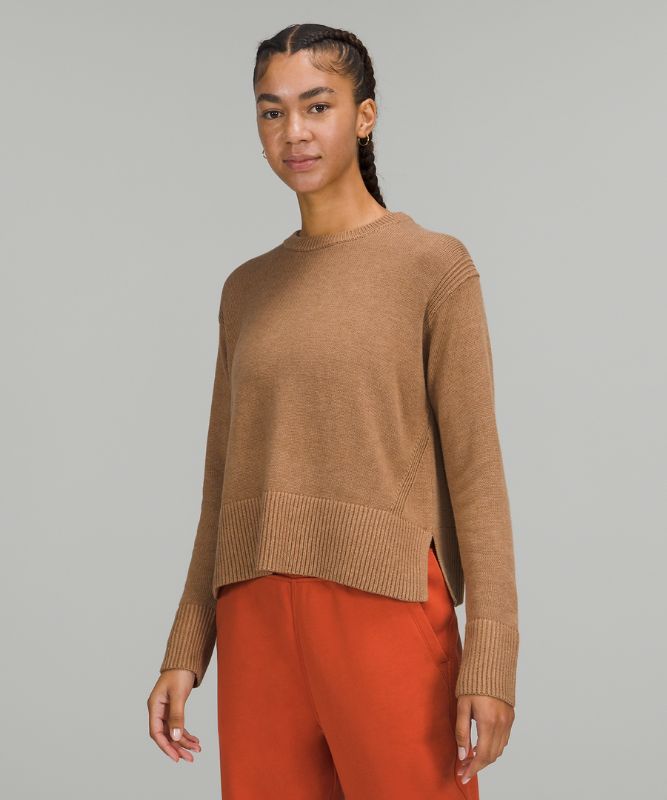 Sudaderas Lululemon Cashlu Boxy Crewneck Sweater Online Only Mujer Beige | 70328-RGYI