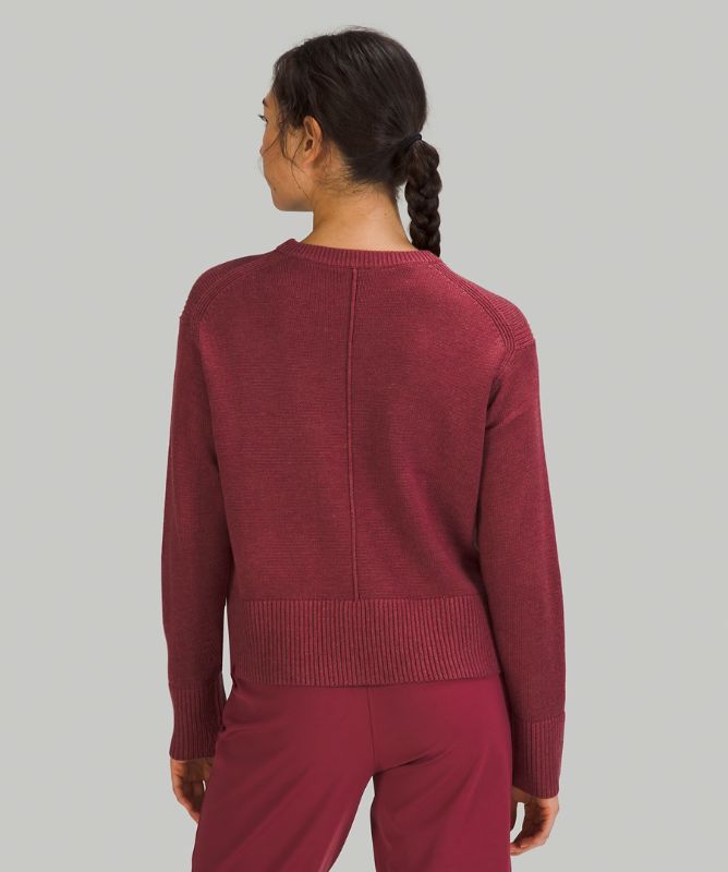 Sudaderas Lululemon Cashlu Boxy Crewneck Sweater Online Only Mujer Heathered Mulled Wine | 36417-RSDK