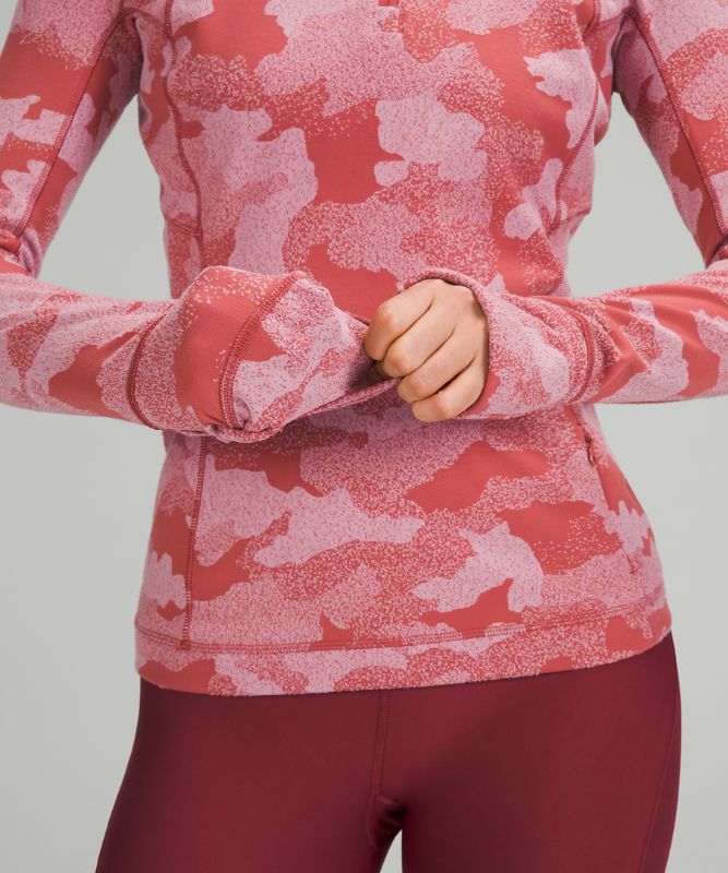 Sudaderas Lululemon It's Rulu Run 1/2 Zip Mujer Camuflados Rosas Grises Marrom | 15462-IBFC