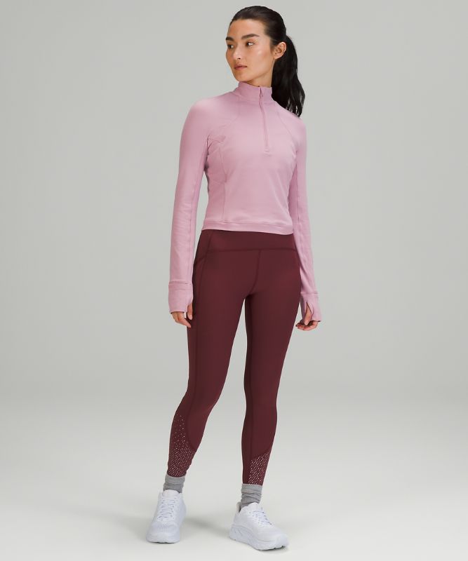 Sudaderas Lululemon It's Rulu Run Cropped Half-Zip Mujer Rosas Grises Marrom | 62930-HDUR