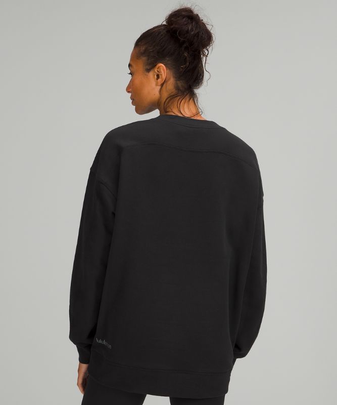 Sudaderas Lululemon Perfectly Oversized Crew Mujer Negros | 81624-PRLZ