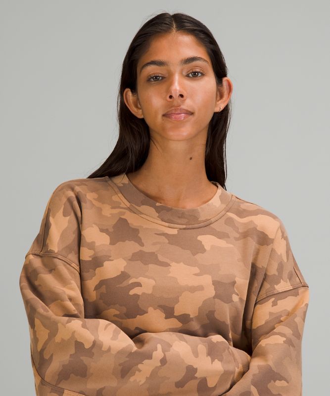 Sudaderas Lululemon Perfectly Oversized Crew Mujer Camuflados Beige Multicolor | 28156-KMIO