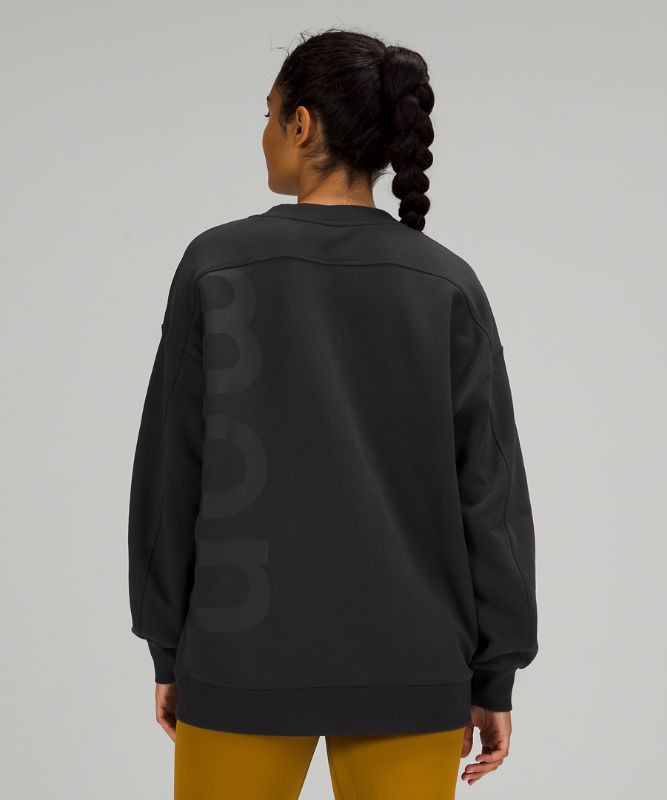 Sudaderas Lululemon Perfectly Oversized Crew Logo Mujer Negros | 71926-BNWU