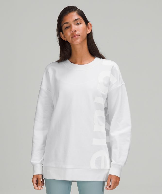 Sudaderas Lululemon Perfectly Oversized Crew Logo Mujer Blancos | 75962-HUPR