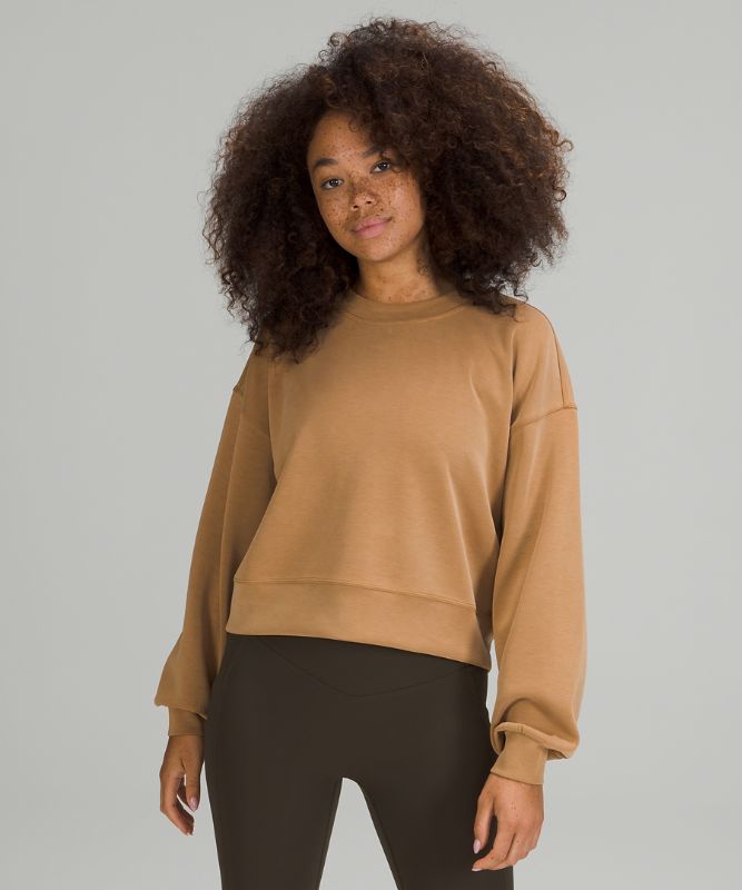 Sudaderas Lululemon Perfectly Oversized Cropped Crew Softstreme Mujer Beige | 03982-VZWG