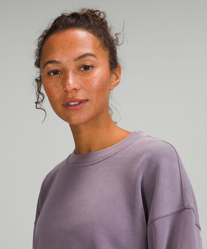 Sudaderas Lululemon Perfectly Oversized Cropped Crew Softstreme Mujer Lavanda | 03572-KYPD