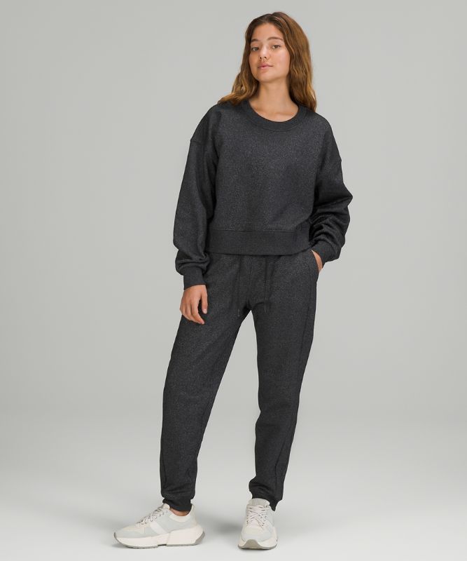 Sudaderas Lululemon Perfectly Oversized Cropped Crew Spark Mujer Negros | 40387-RZKU