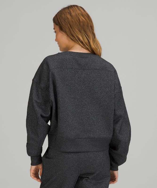 Sudaderas Lululemon Perfectly Oversized Cropped Crew Spark Mujer Negros | 40387-RZKU