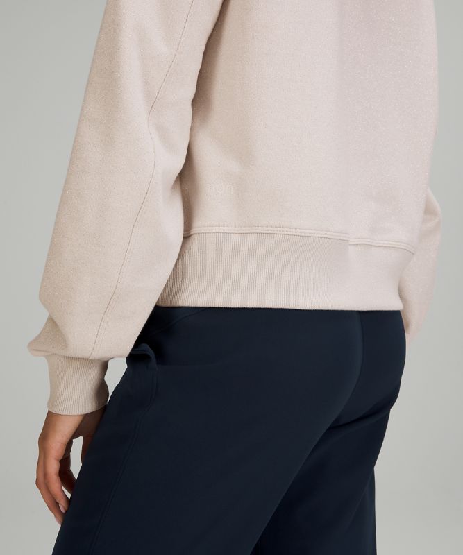 Sudaderas Lululemon Perfectly Oversized Cropped Crew Spark Mujer Blancos | 40581-QIMK