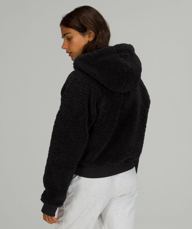 Sudaderas Lululemon Textured Fleece 1/2 Zip Mujer Negros | 67285-SGHC