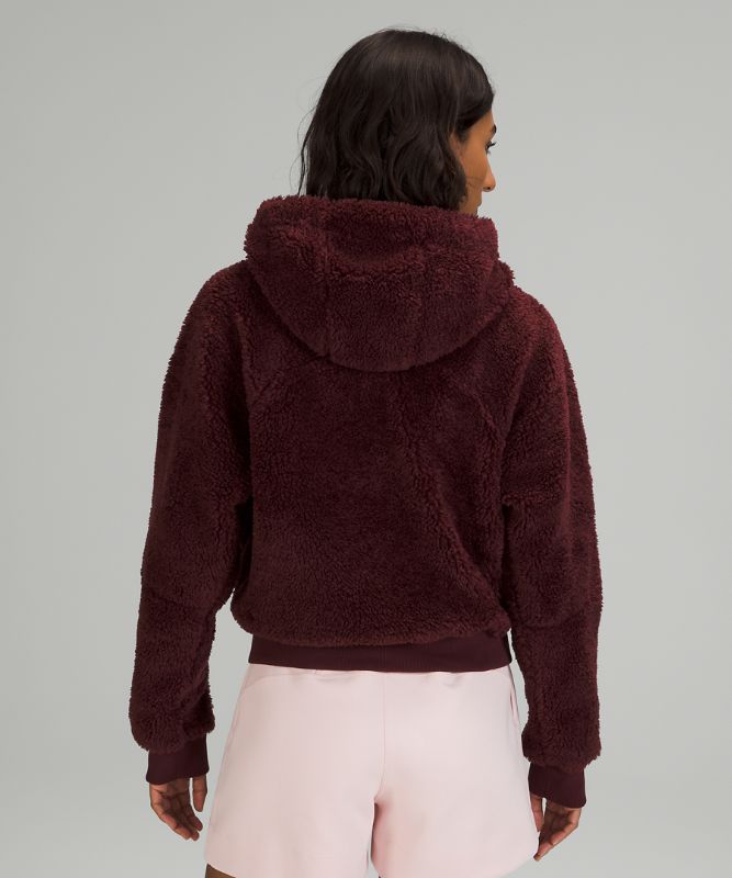 Sudaderas Lululemon Textured Fleece 1/2 Zip Mujer Rojos Vino | 68247-RVNY