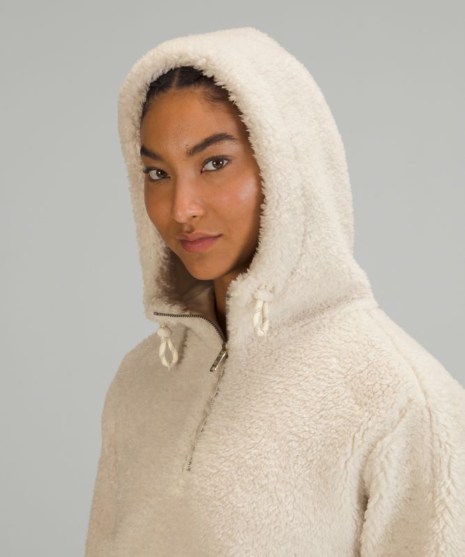 Sudaderas Lululemon Textured Fleece 1/2 Zip Mujer Blancos | 02851-GSMO