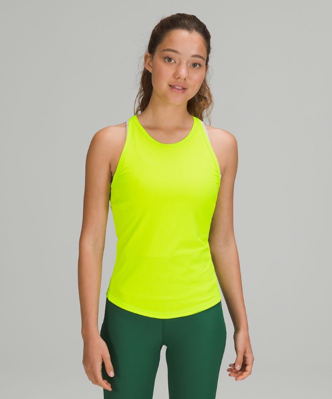 Tank Top Lululemon Base Pace Tank Ribbed Mujer Amarillos | 84562-DXCF