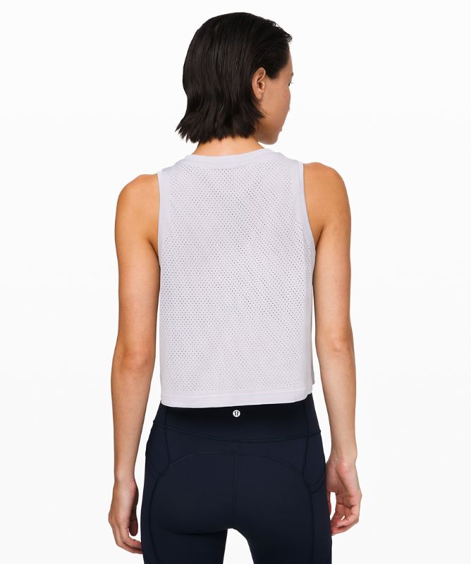 Tank Top Lululemon Breeze By Muscle Crop Tank Mujer Plateados Morados Plateados Morados | 16829-LDSX