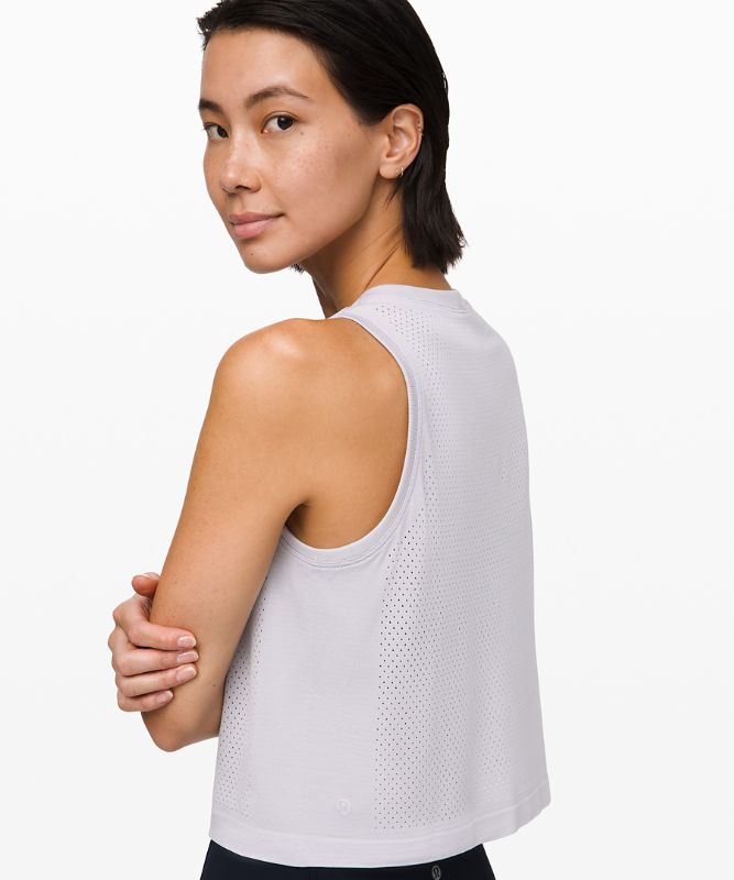 Tank Top Lululemon Breeze By Muscle Crop Tank Mujer Plateados Morados Plateados Morados | 16829-LDSX