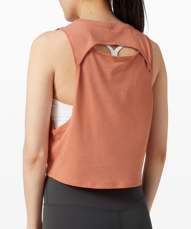 Tank Top Lululemon Cut Back Crop Tank Mujer Coral | 98057-CWFZ