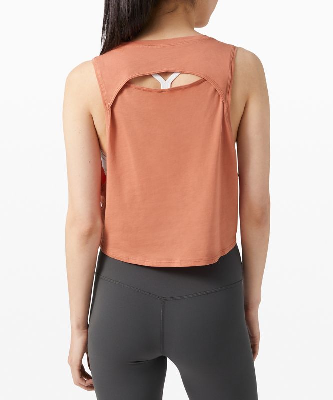 Tank Top Lululemon Cut Back Crop Tank Mujer Coral | 98057-CWFZ