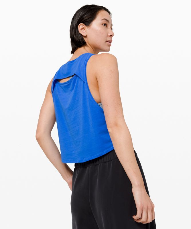 Tank Top Lululemon Cut Back Crop Tank Mujer Wild Bluebell | 35712-LVSI