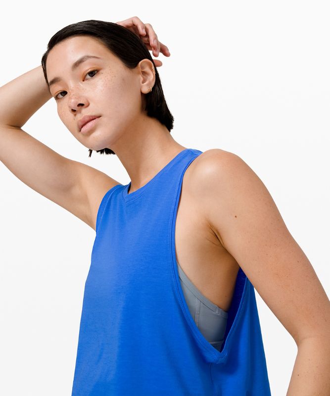 Tank Top Lululemon Cut Back Crop Tank Mujer Wild Bluebell | 35712-LVSI