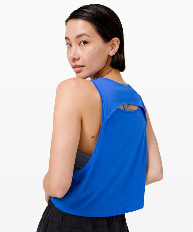 Tank Top Lululemon Cut Back Crop Tank Mujer Wild Bluebell | 35712-LVSI