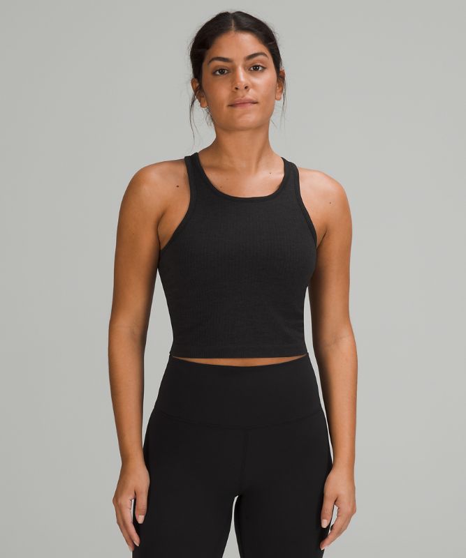 Tank Top Lululemon Ebb to Street RB Crop Tank Mujer Negros | 31429-SCOM