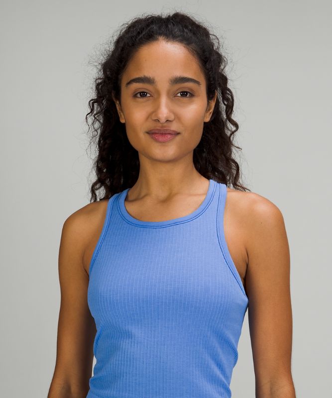 Tank Top Lululemon Ebb to Street RB Crop Tank Mujer Azules | 72536-HJPV