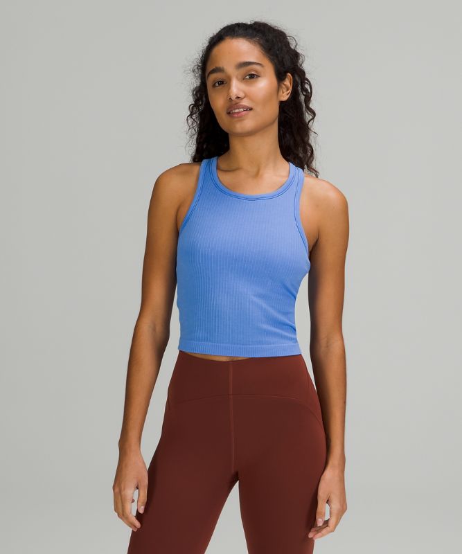 Tank Top Lululemon Ebb to Street RB Crop Tank Mujer Azules | 72536-HJPV