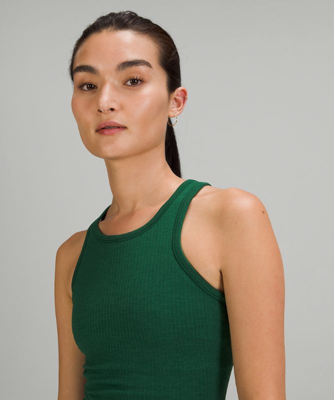 Tank Top Lululemon Ebb to Street RB Crop Tank Mujer Verdes | 08675-NFVG