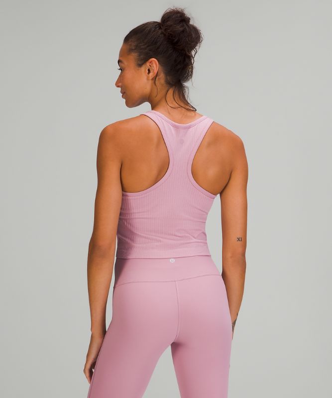 Tank Top Lululemon Ebb to Street RB Crop Tank Mujer Rosas Grises Marrom | 04861-BIAW