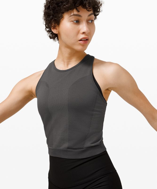 Tank Top Lululemon For the Chill of It Crop Tank Mujer Grises Oscuro | 61589-QMWA