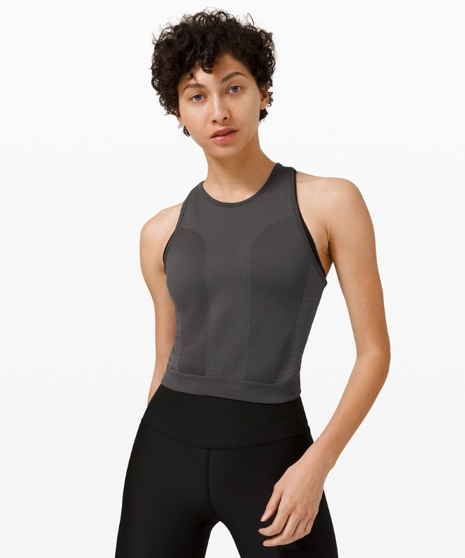 Tank Top Lululemon For the Chill of It Crop Tank Mujer Grises Oscuro | 61589-QMWA