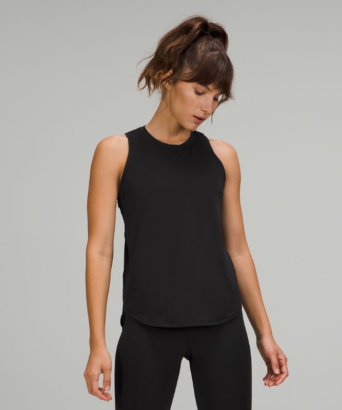 Tank Top Lululemon High Neck Run and Train Tank Mujer Negros | 72813-NUFJ