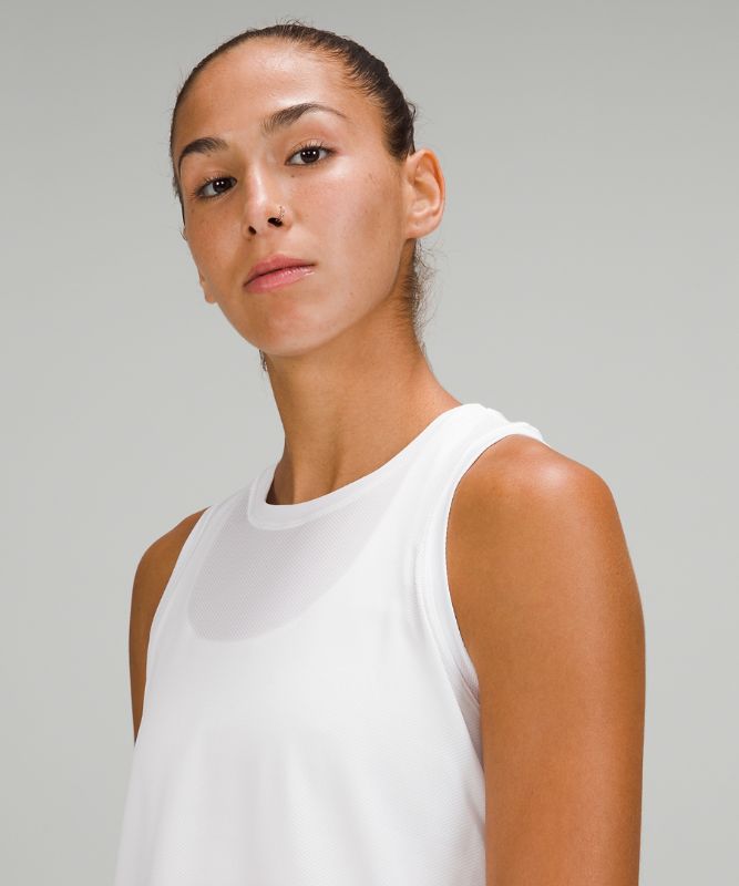 Tank Top Lululemon High Neck Run and Train Tank Mujer Blancos | 26579-XNPJ