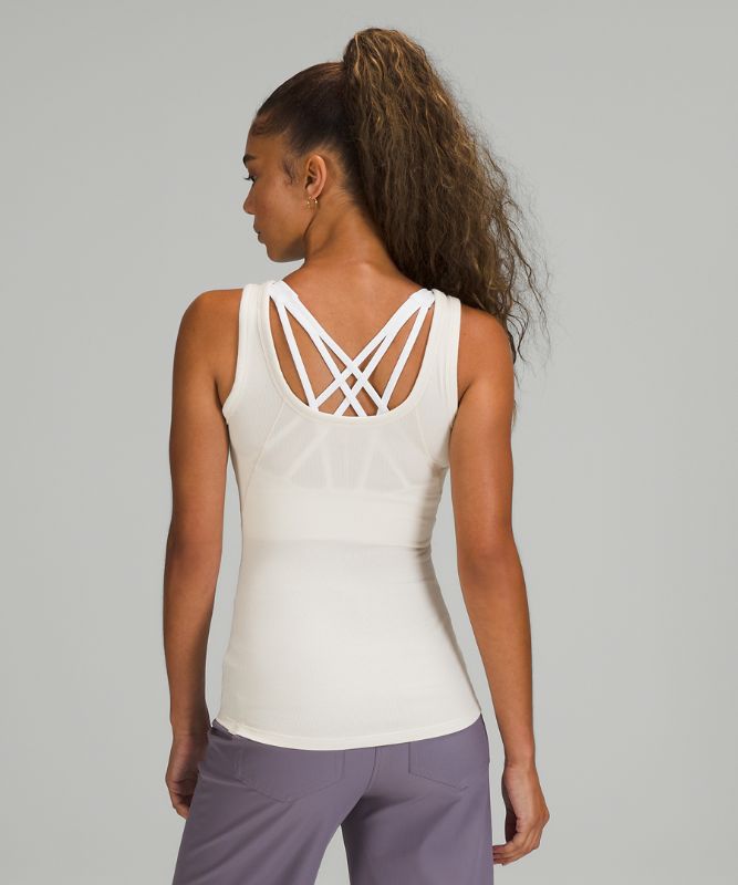 Tank Top Lululemon Hold Tight Scoop Neck Tank Top Mujer Blancos | 29138-FTNB